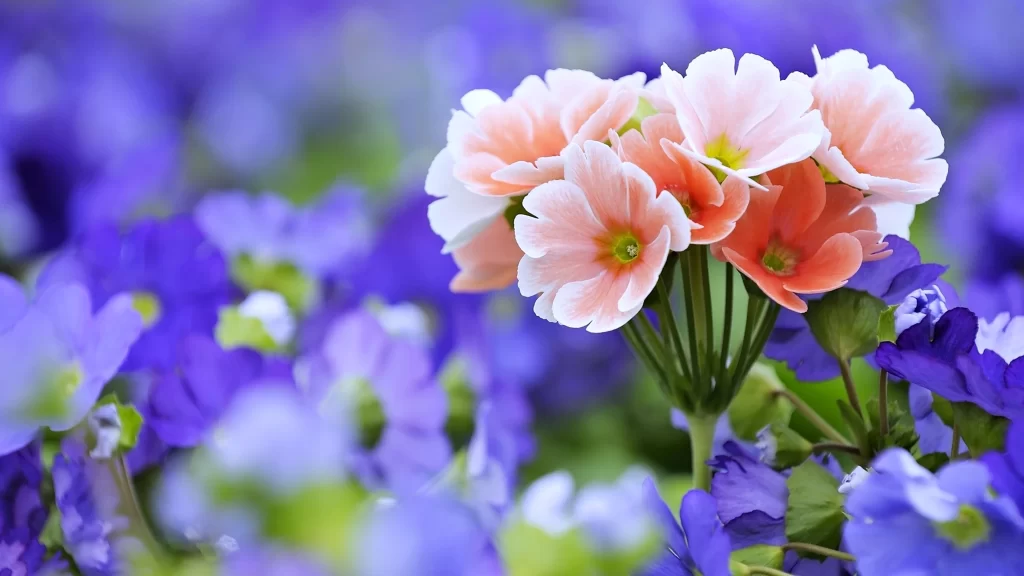 Flowers pink white purple garden nature