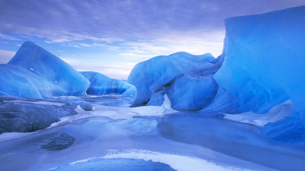 Ice, blue, cold, landscape, serene, natural
