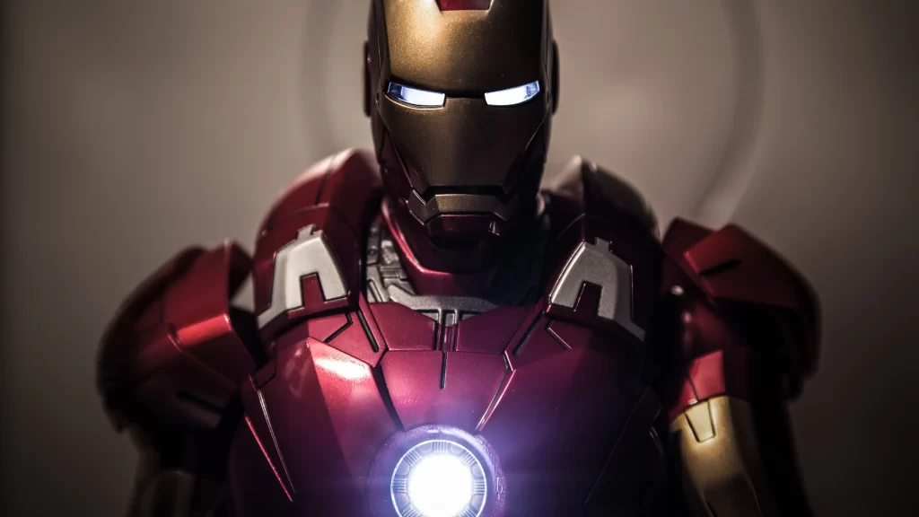 Iron Man superhero armor red gold arc reactor