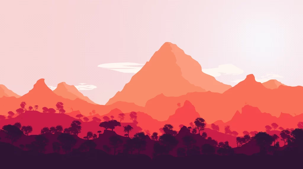 KEYWORDS mountain landscape sunset orange hues silhouette sky clouds tranquil na