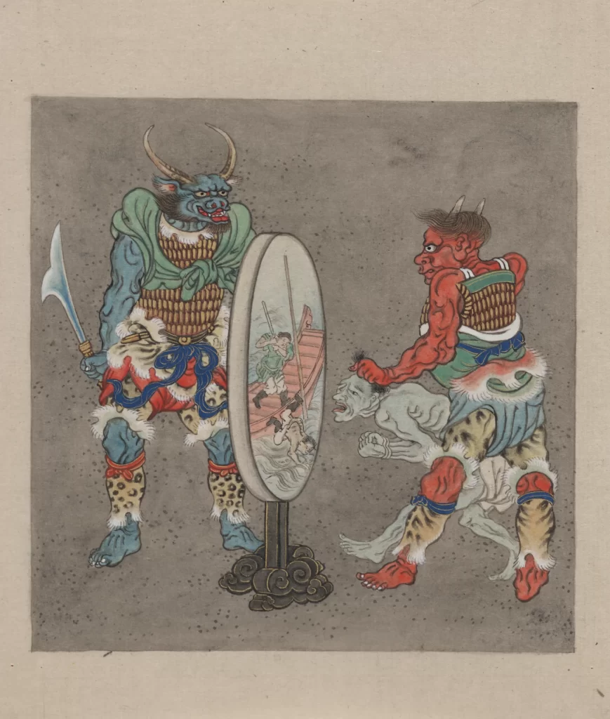 Mythical Creatures Mirror Traditional Art Colorful Battle Fantasy
