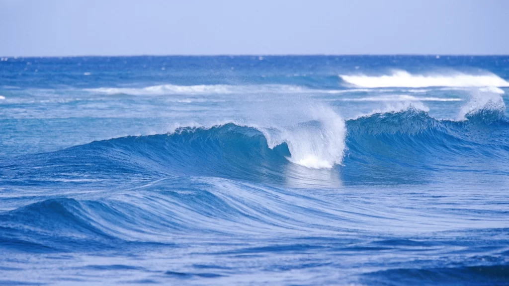 Ocean waves blue water sky horizon sea surf