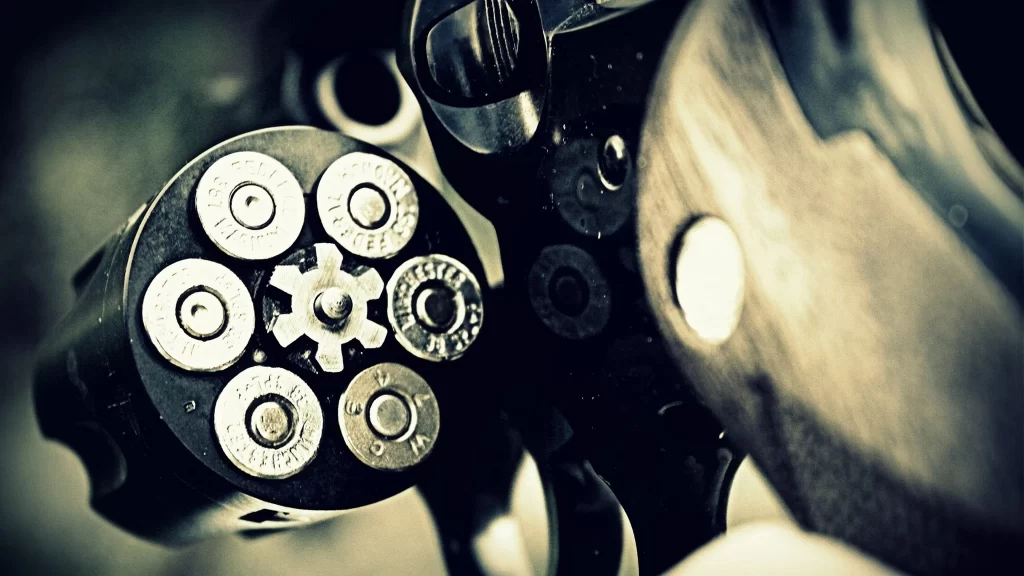 Revolver bullets cylinder firearm metal mechanism