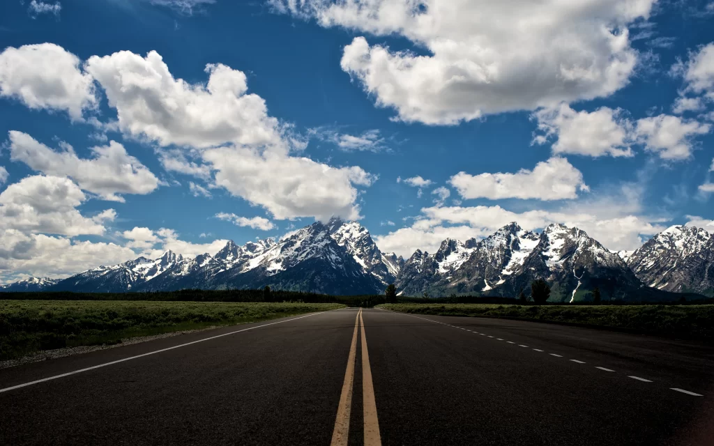 Road Mountains Sky Clouds Nature