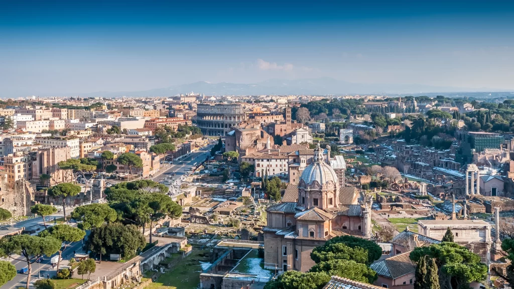 Rome ancient ruins architecture cityscape domes