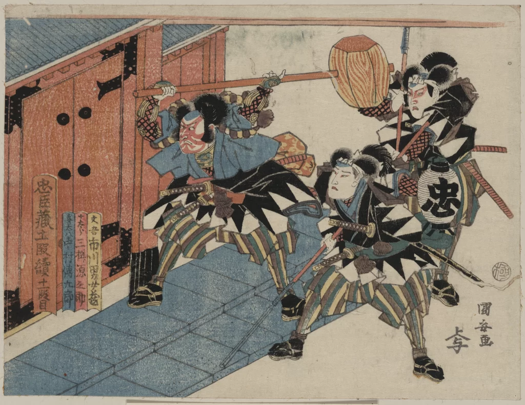 Samurai Warriors Traditional Japanese Clothing Battle Scene Ukiyoe
