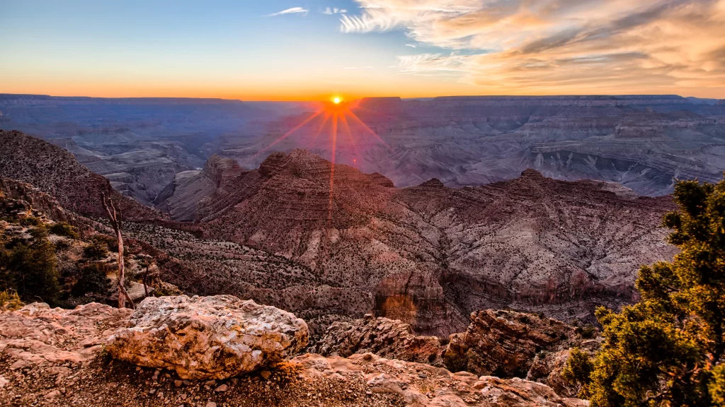 Sunset canyon landscape nature sky clouds