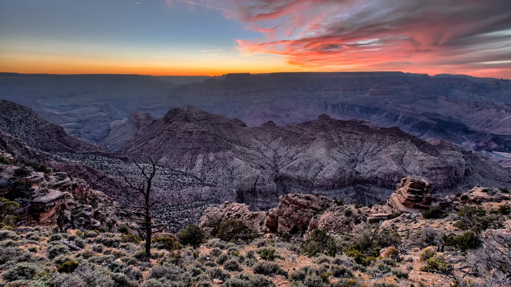 Sunset canyon landscape sky clouds nature