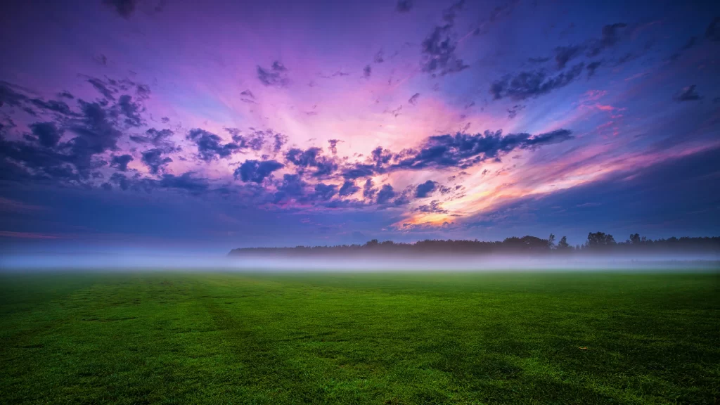 Sunset clouds sky grass landscape twilight