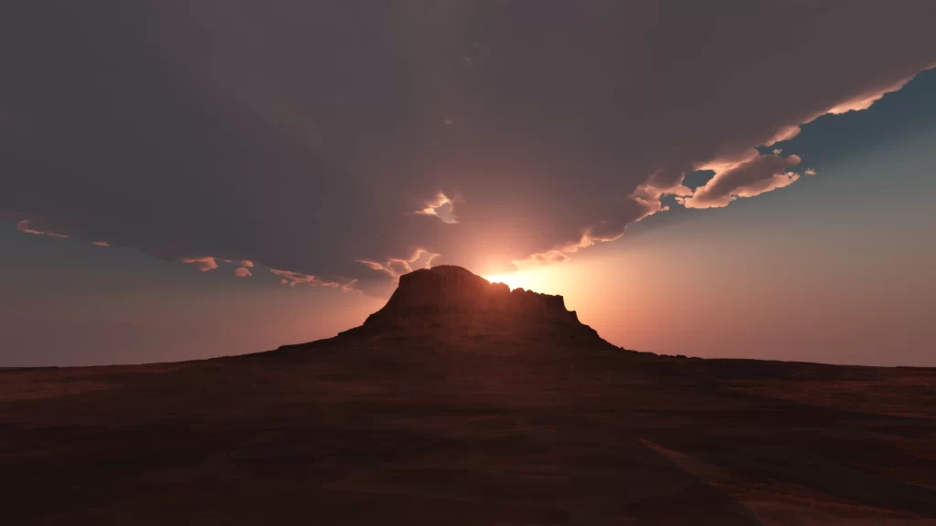 Sunset mountain clouds landscape sky horizon nature tranquility