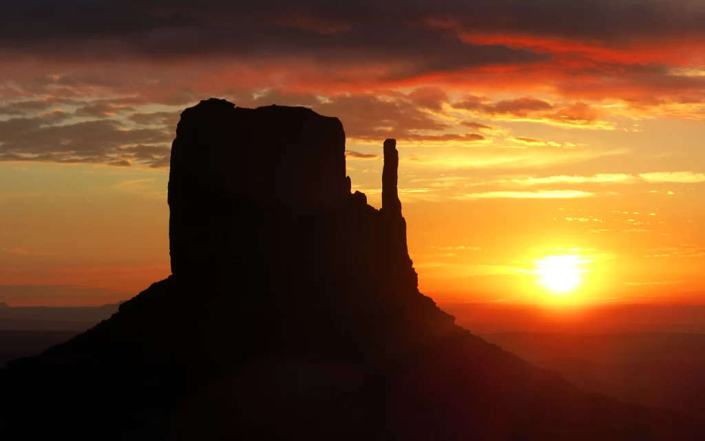Sunset mountain sky clouds landscape silhouette