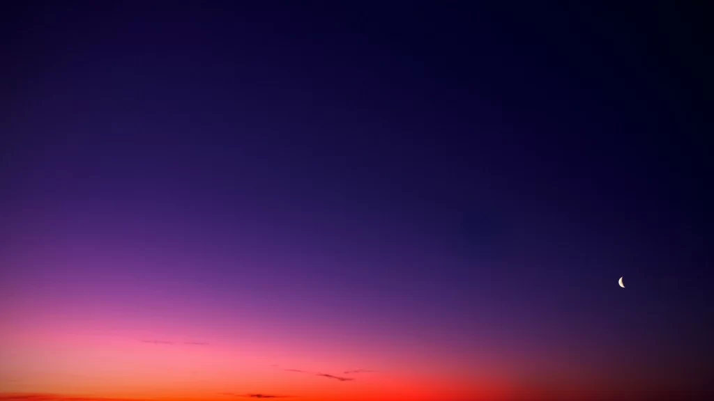 Sunset sky colors gradient clouds moon