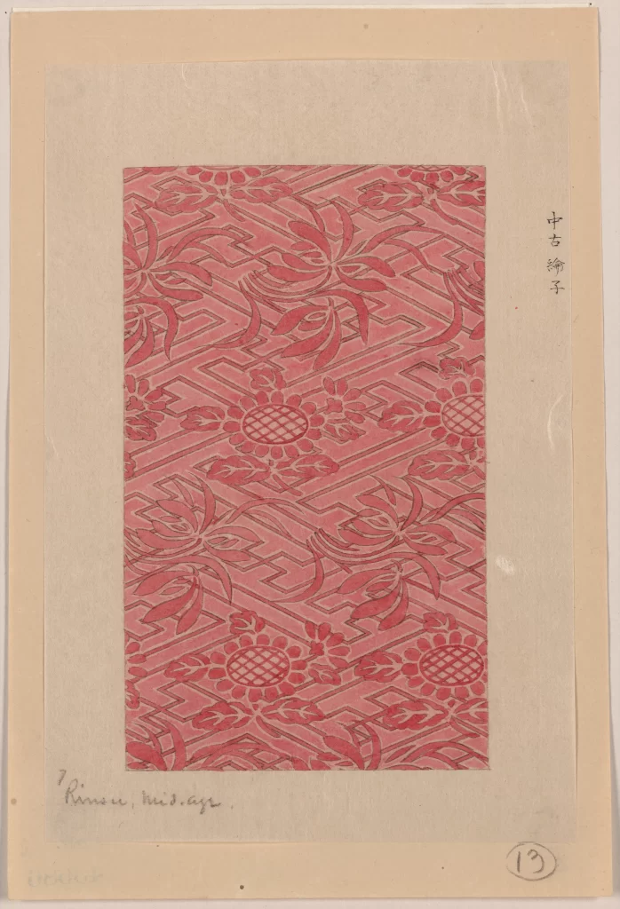 Textile Pattern Red Floral Geometric Traditional Design