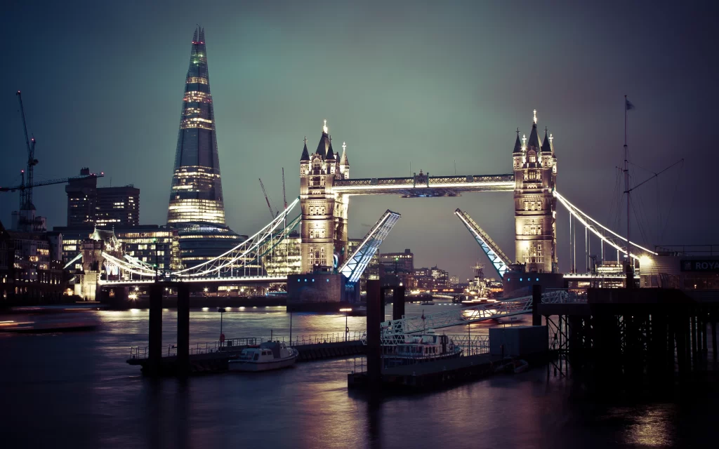 Tower Bridge London River Thames Night Lights Cityscape