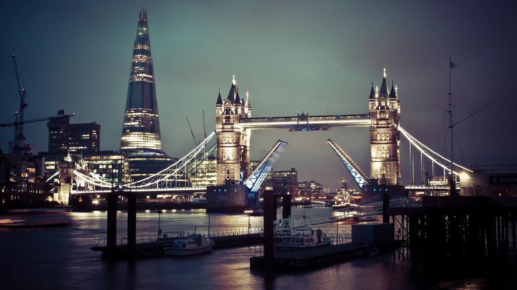 Tower Bridge The Shard London River Thames night cityscape