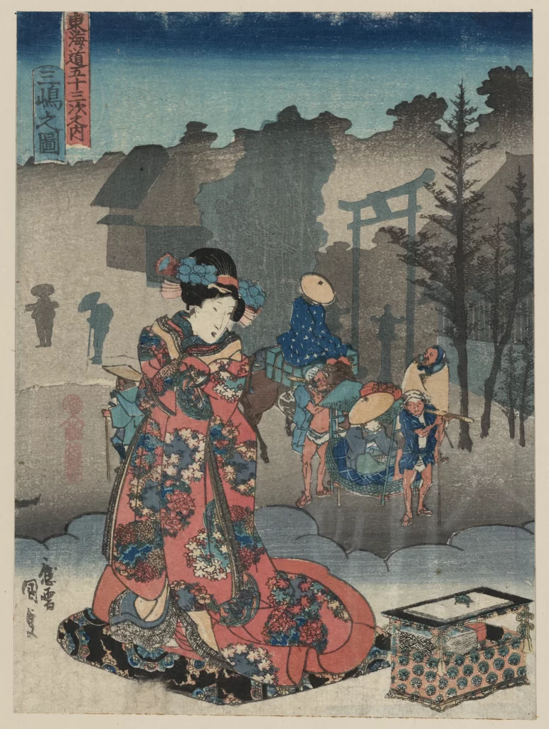 Traditional Japanese Art Elegance Kimono Nature Landscape