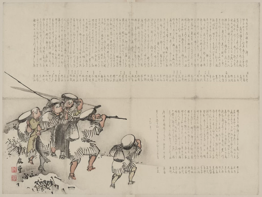 Traditional Japanese Art Historical Scene Samurai Warriors
