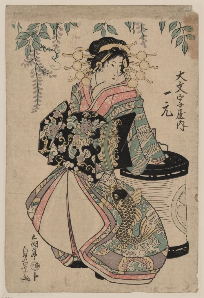 Traditional Japanese Art Kimono Floral Patterns Cultural Heritage Ukiyo-e