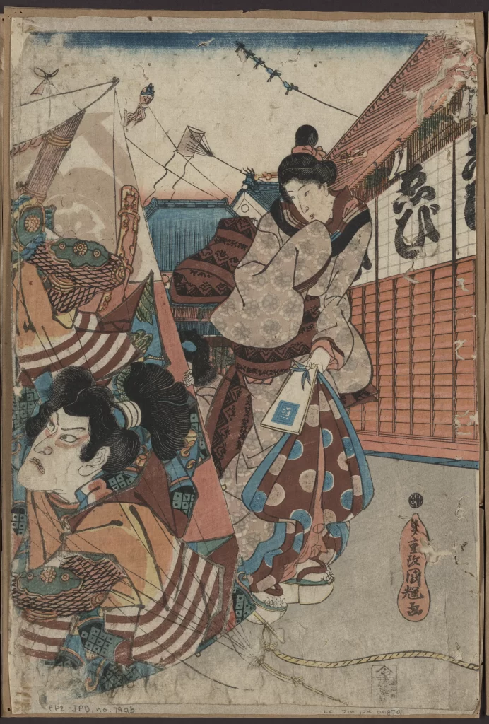 Traditional Japanese Art Ukiyo-e Historical Scene Cultural Depiction Edo Period