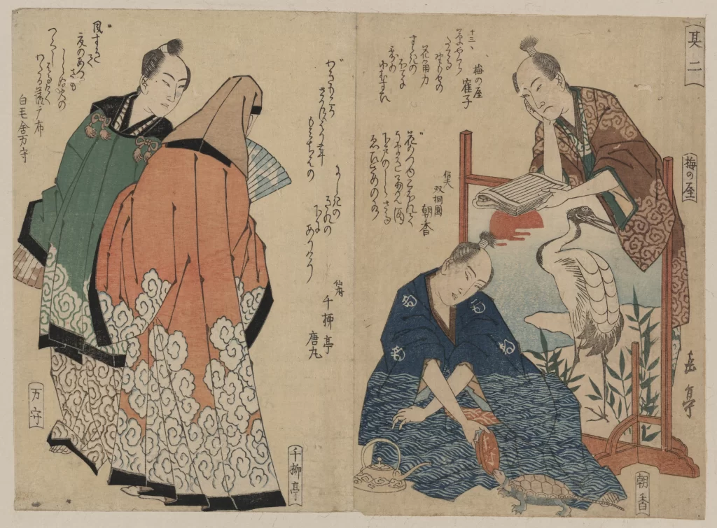 Traditional Japanese Art Ukiyoe Figures Culture