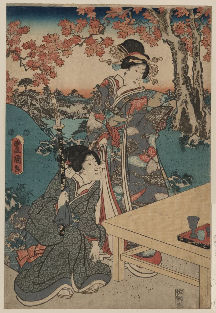 Traditional Japanese Art Ukiyoe Kimono Nature Landscape