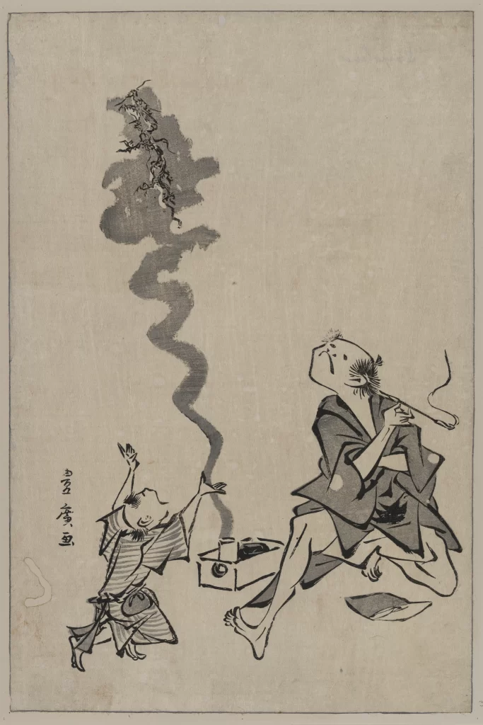 Traditional Japanese Artistic Illustration Smoke Fantasy