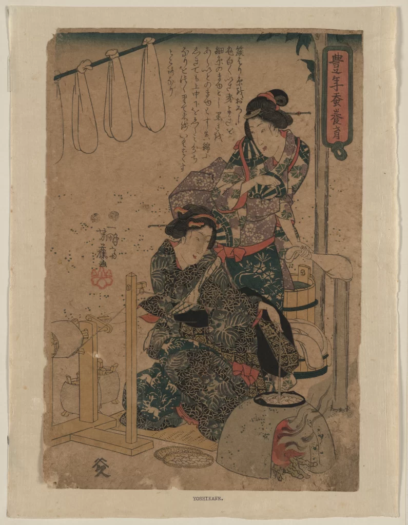 Traditional Japanese Women Kimono Textile Art Culture
