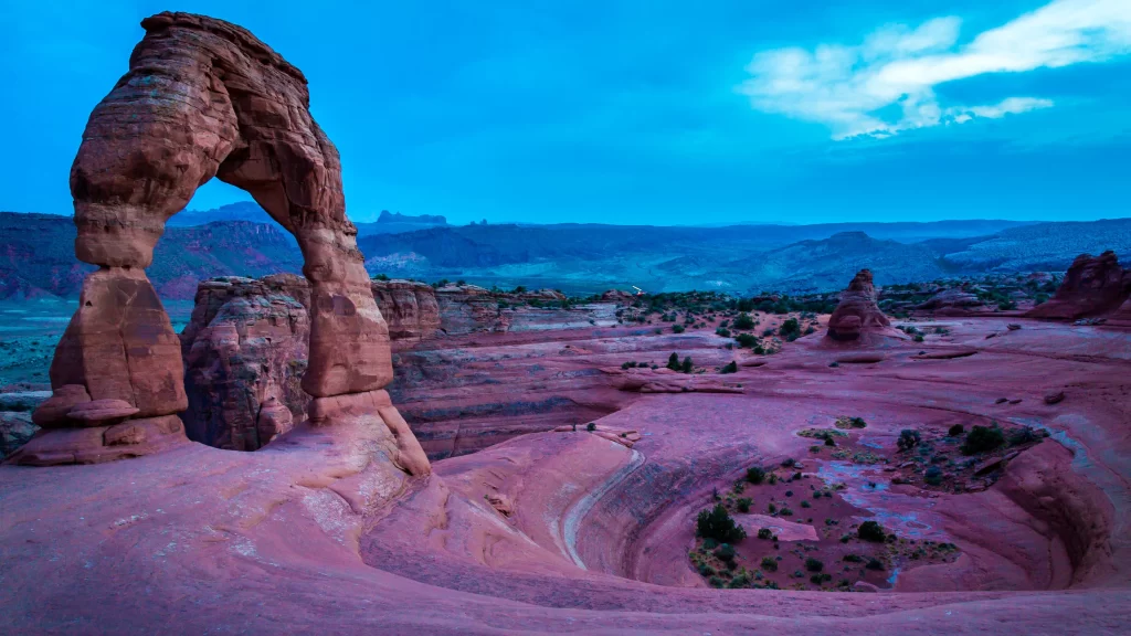 arch landscape desert sky rock