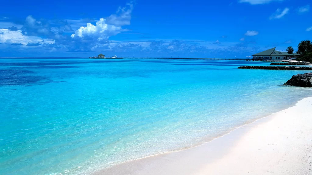 beach, ocean, blue, sky, clouds, tropical