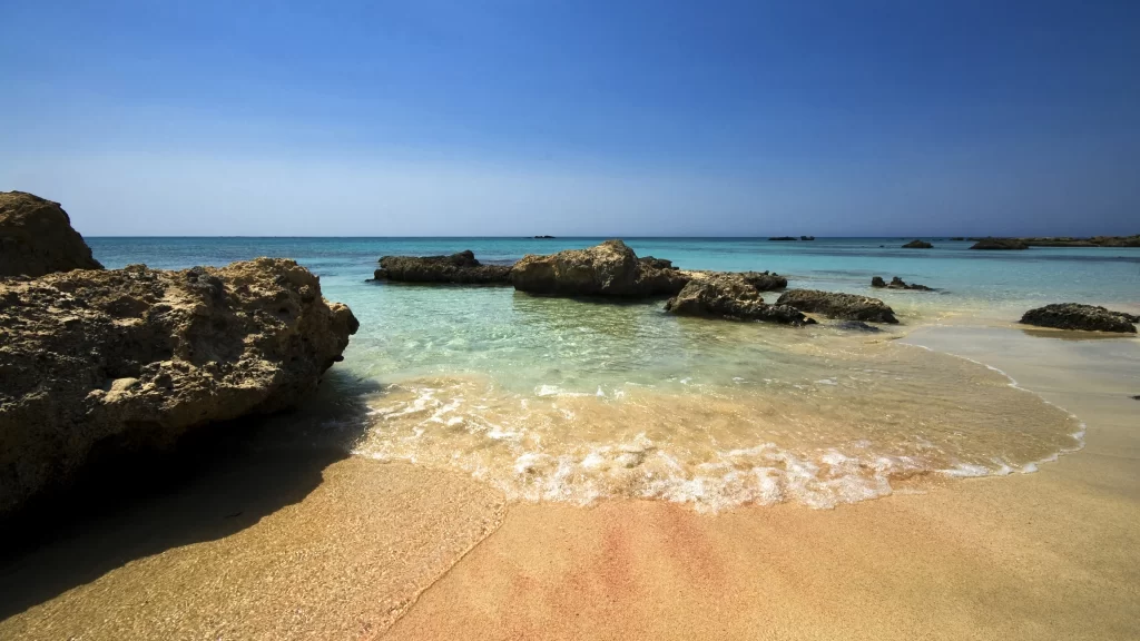 beach ocean rocks sand waves clear