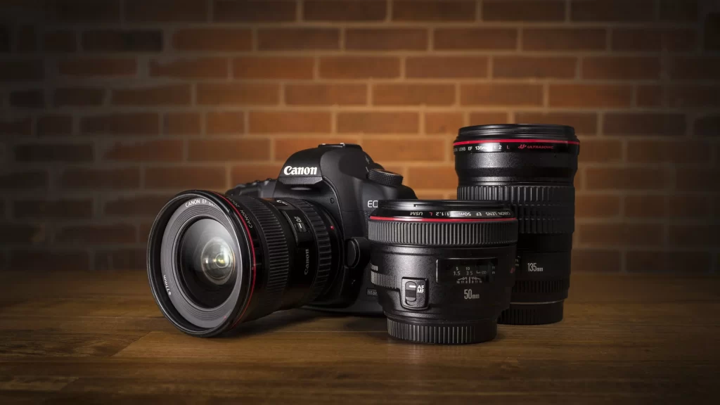 camera lens professional photography equipment Canon