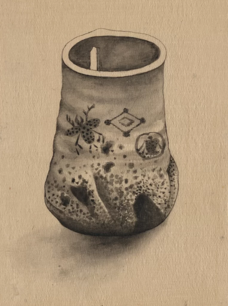 Ceramic Vase Monochrome Textured Traditional Patterns Artistic Style