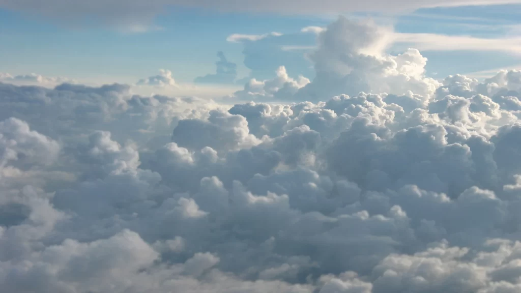 clouds sky blue fluffy white