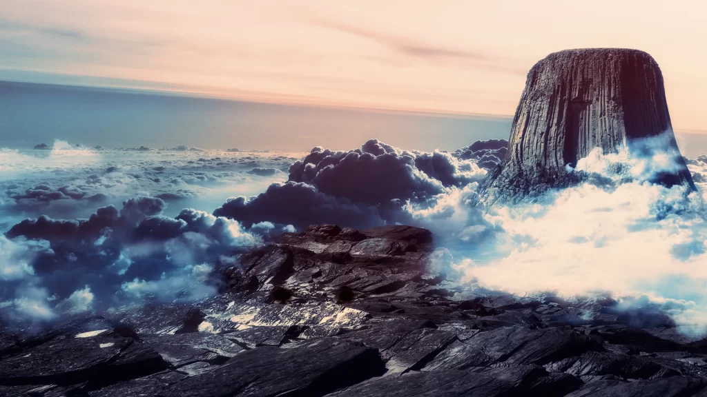 clouds sky mountain landscape surreal fantasy