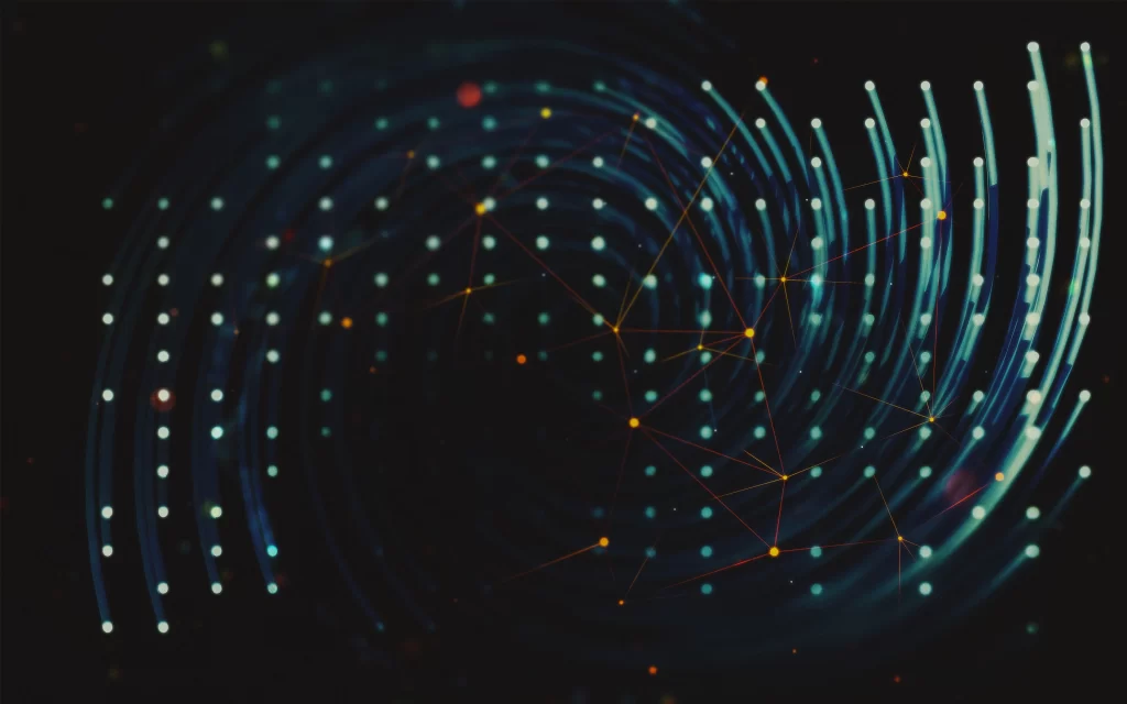 data visualization digital network connectivity nodes lines futuristic technolog