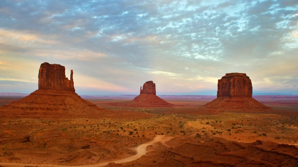 desert landscape rock formations sky clouds sunset natural beauty
