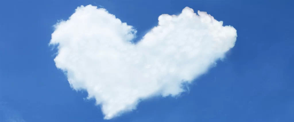 heart cloud blue sky white fluffy