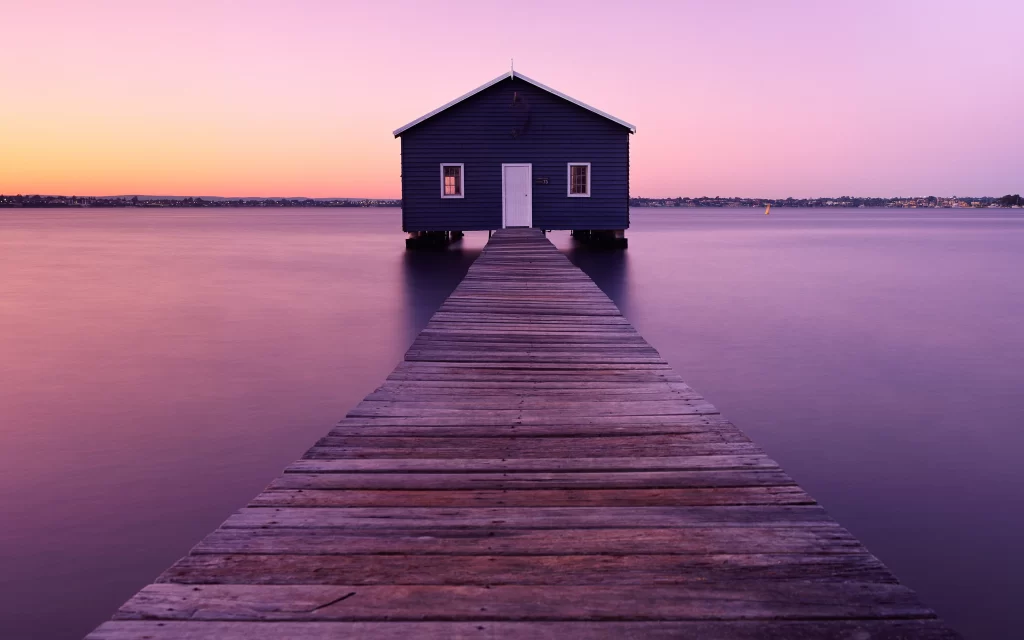 house water dock sunset calm serene