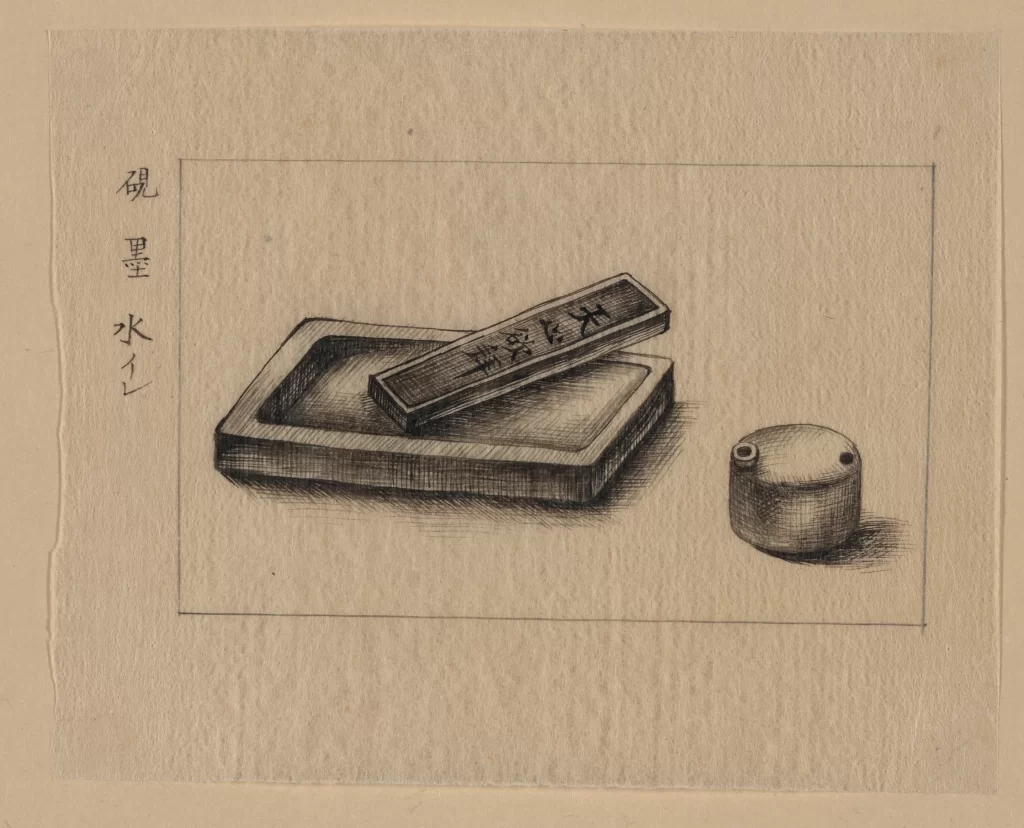 Inkstone Brush Calligraphy Traditional Monochrome Artistic