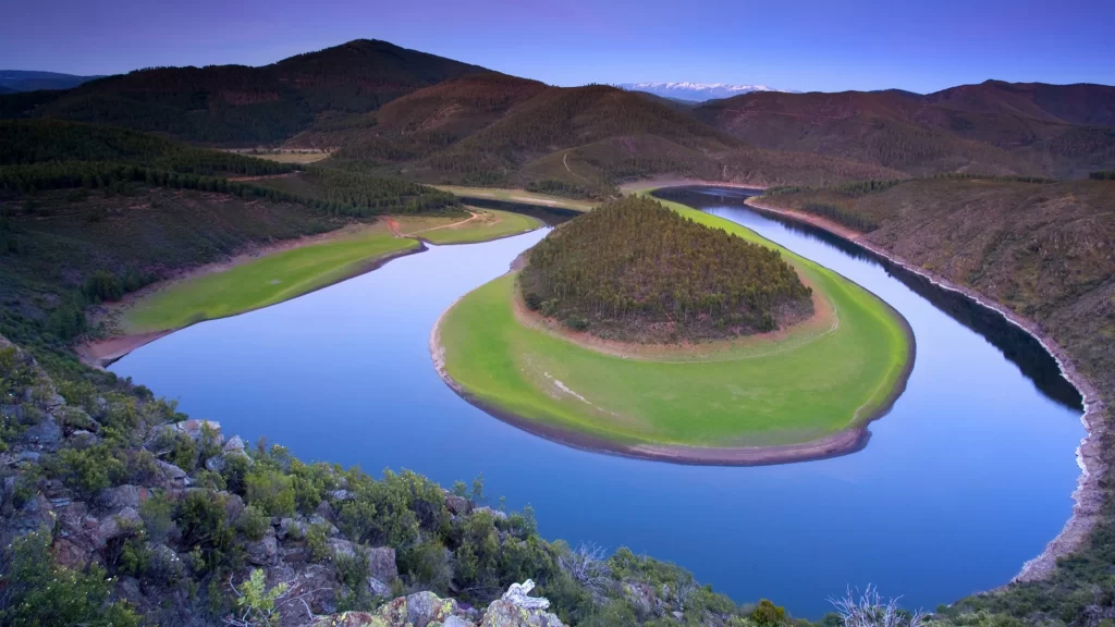 lake nature landscape water green mountains