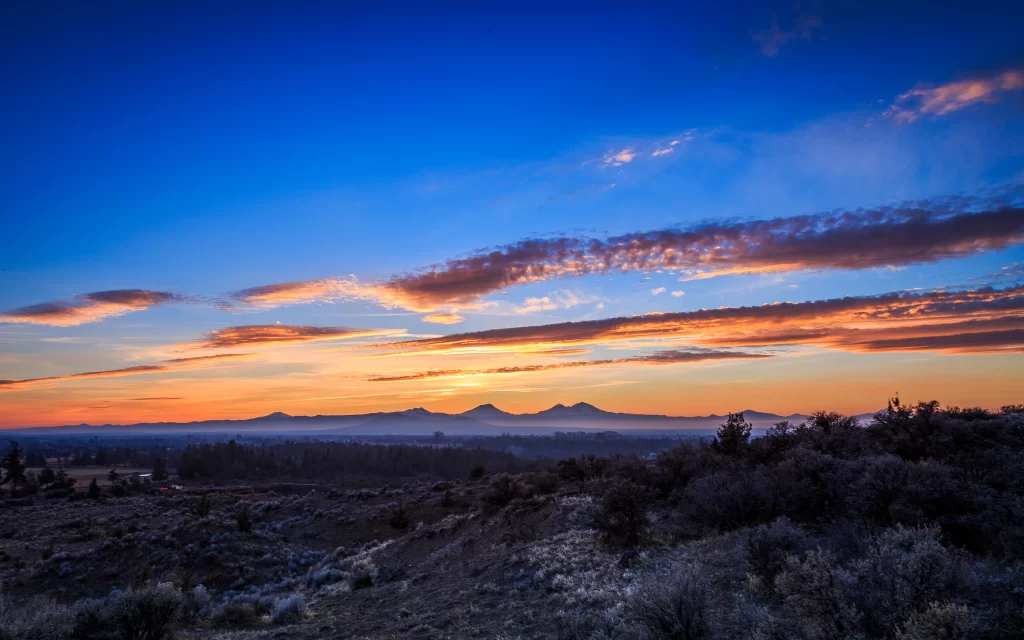 Sunset Mountains Clouds Desert