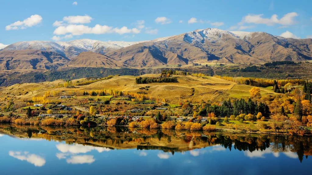 landscape mountain lake autumn reflection