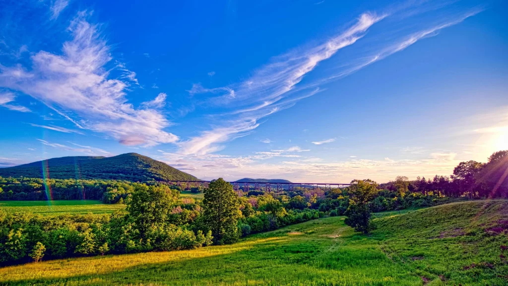 landscape nature sky clouds sunlight greenery