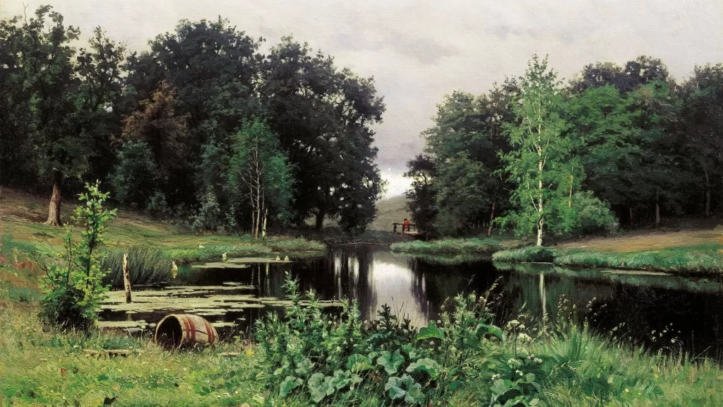 landscape nature trees water sky clouds