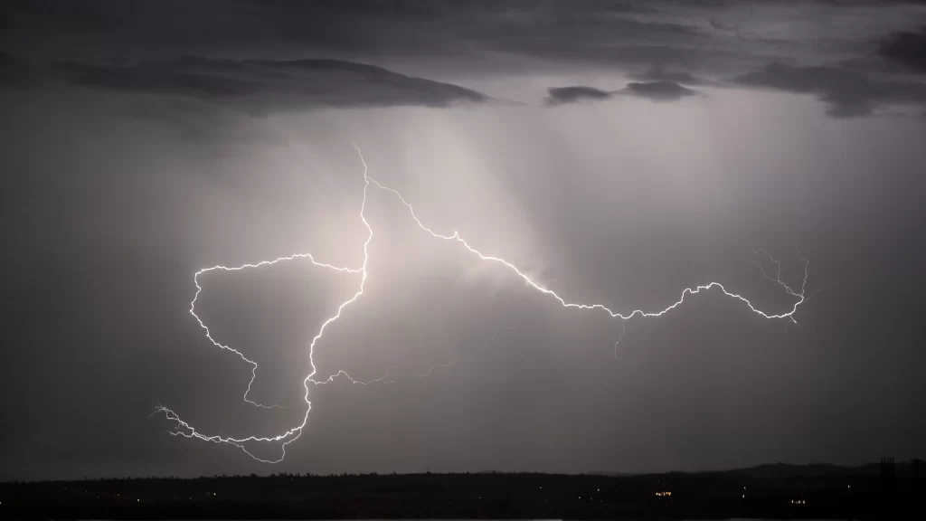 lightning storm clouds sky weather nature