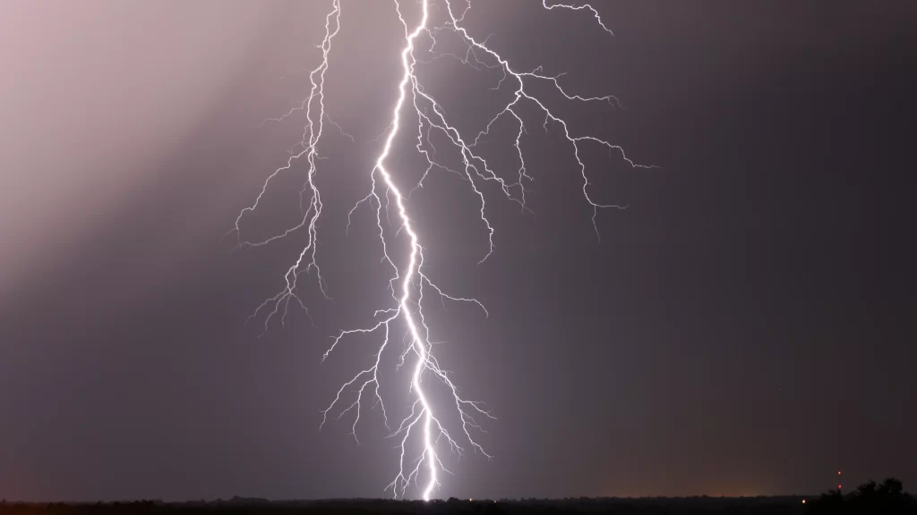 lightning storm night sky nature power
