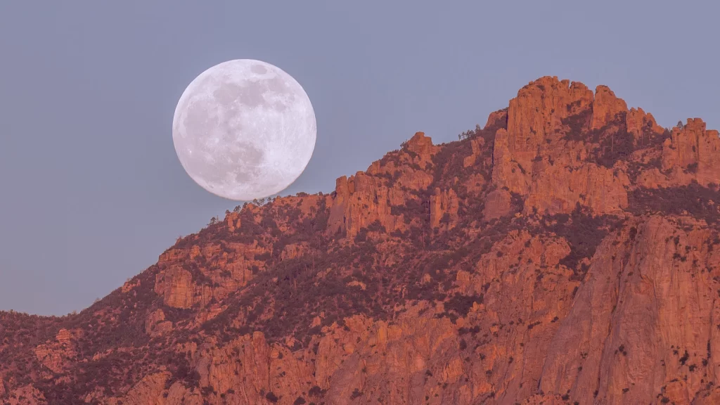 moon mountain landscape twilight sky