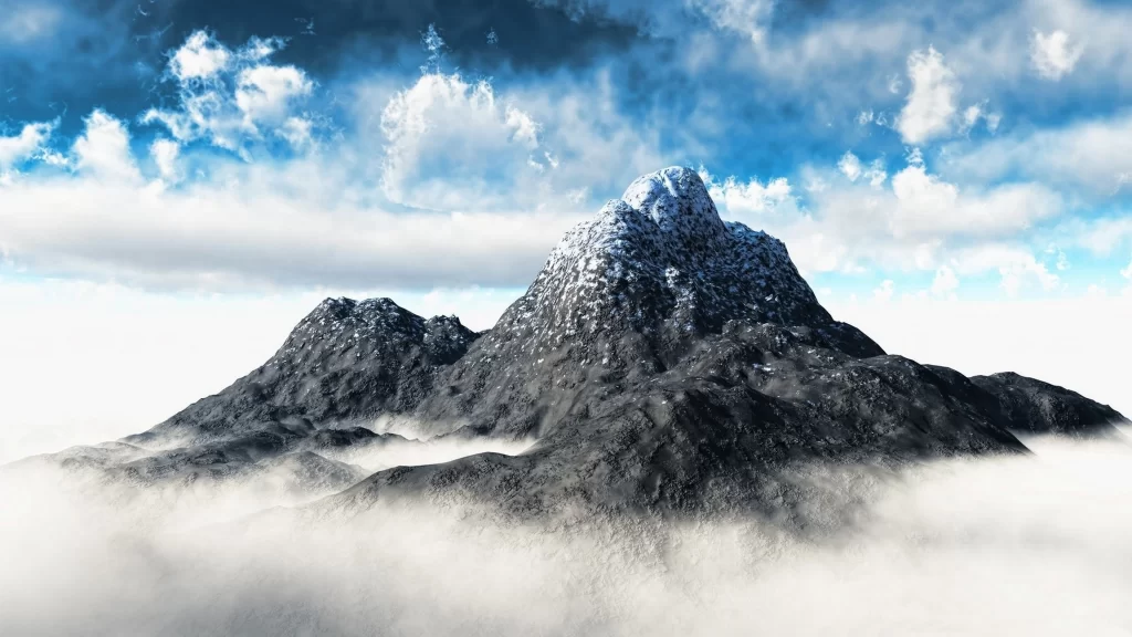 mountain clouds sky snow peak landscape nature scenery