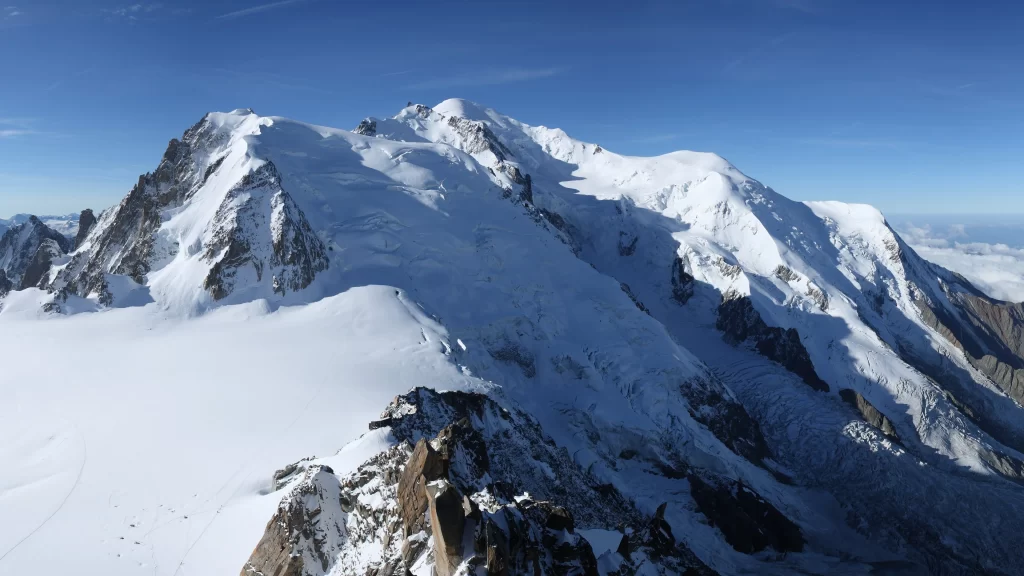 mountain snow peak clear sky
