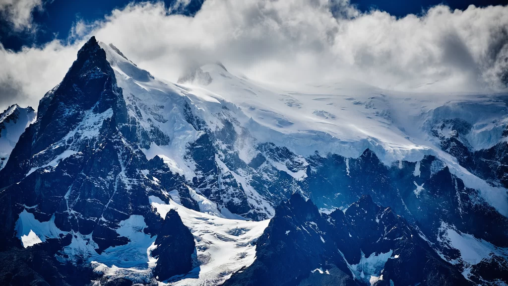 mountain snow peak cloud sky